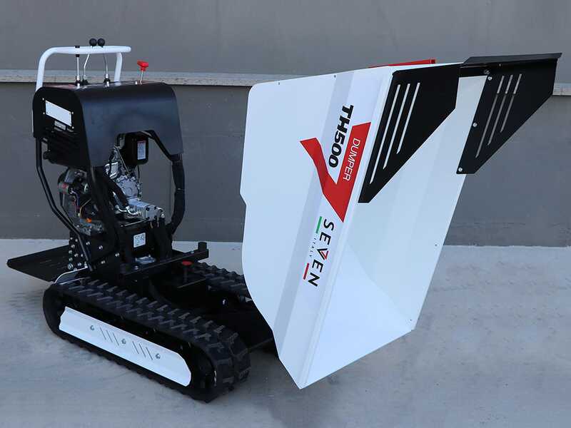 Seven Italy TH500 KM178-E Tracked Diesel Power Barrow - Hydraulic dumper truck with bucket 500 Kg