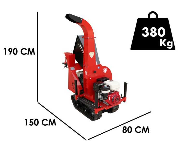 Ceccato Olindo Tritone BIG CINGO - Self-propelled track-mounted garden shredder on wheelbarrow - Honda GX390 engine