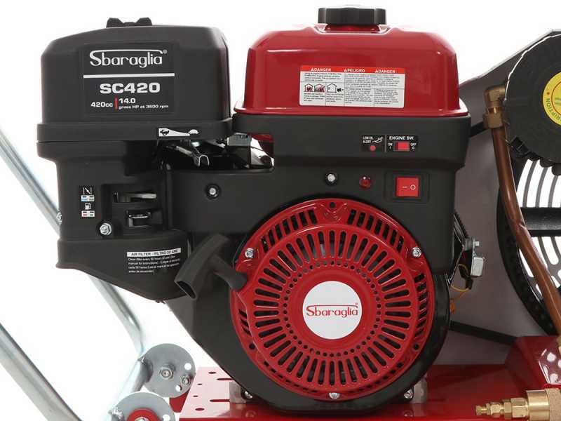 Texas 900 Petrol Engine-driven Air Compressor - Sbaraglia SC420 Engine - 14 HP