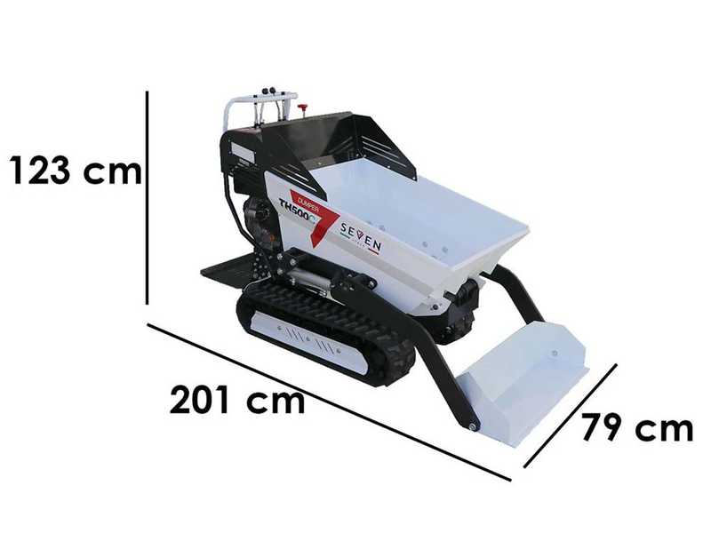 Seven Italy TH500C L70-E Tracked Diesel Power Barrow - Hydraulic dumper truck 500 Kg with bucket