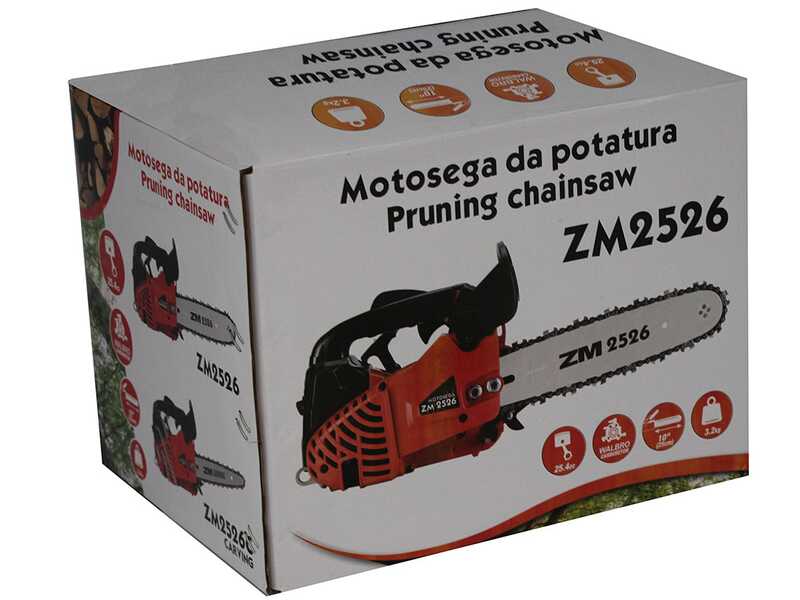 ZM2526C - Lightweight Petrol Pruning Chainsaw - 25 cm Carving Blade