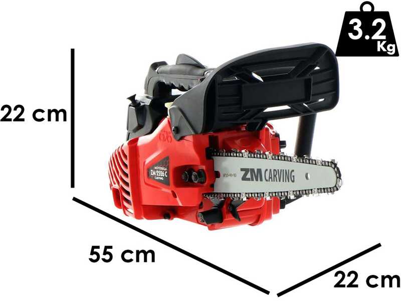 ZM2526C - Lightweight Petrol Pruning Chainsaw - 25 cm Carving Blade
