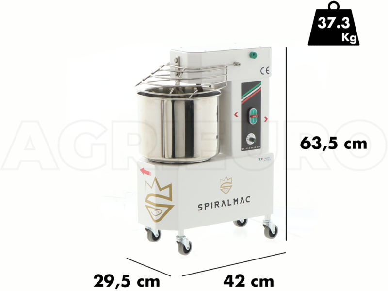 SPIRALMAC SV8HH ROYAL - High hydration spiral mixer - 10 Speeds - 8 Kg
