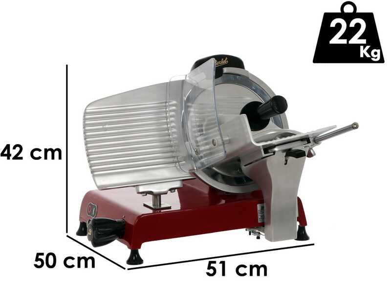 BERKEL Red Line 250 Red - Meat Slicer with 250mm Chrome-plated Steel Blade
