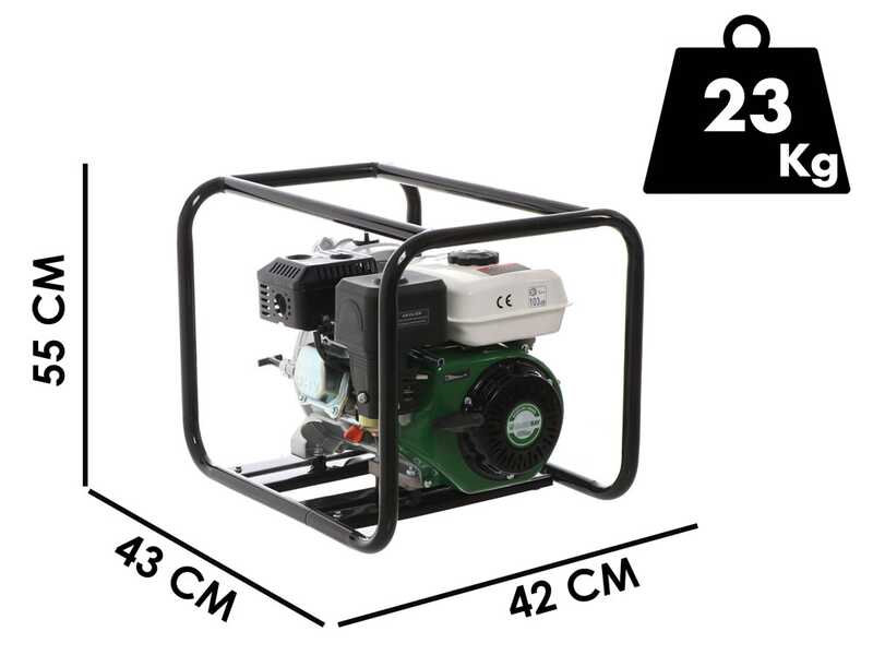 Greenbay GB-TWP 50 Petrol Water Pump - For Dirty Waters - with 50 Fittings