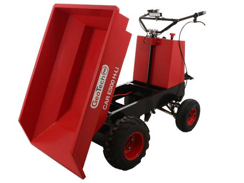 GeotechPro Mini Dumper Car E500 H-Li Battery-Powered Wheelbarrow - Dumper Barrow 500 Kg