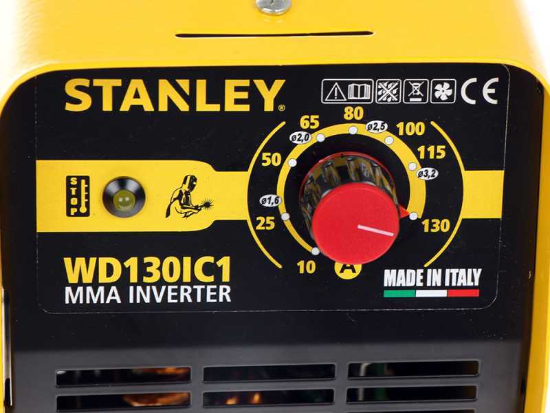 MMA Stanley WD130IC1 Inverter Electrode Welding Machine - with MMA Kit - 15%@130A Cycle