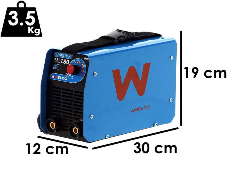 MMA Awelco ARC 180 Electrode Inverter Welding Machine - with MMA Kit - 30%@160Ah Duty Cycle