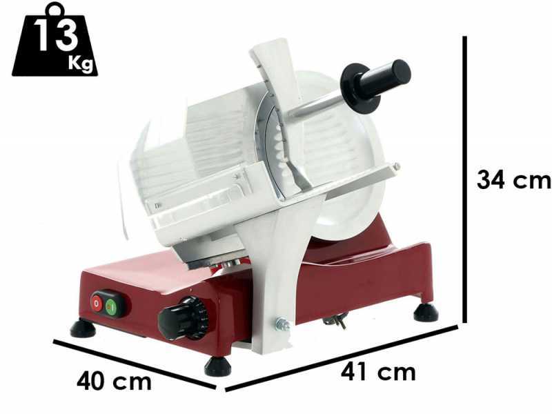 FAC S220 Red - Meat Slicer with 220 mm blade - Sharpener Included - 185W