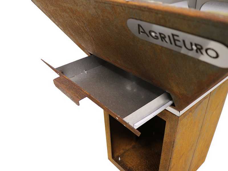 COLORADO Wood-fired Barbecue - 4 Stainless Steel Plates - Frame in Weathering Steel