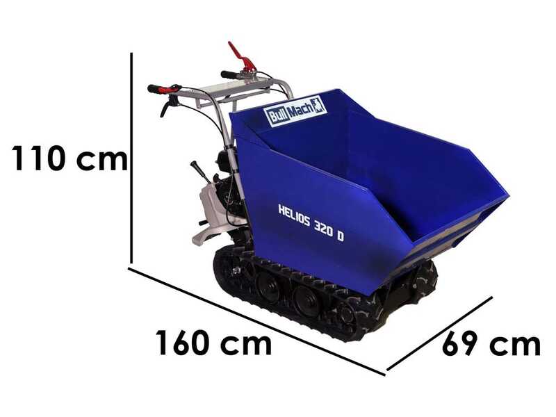 BullMach HELIOS 320 D Tracked Power Barrow - Manual dumper with 320 Kg Max load capacity