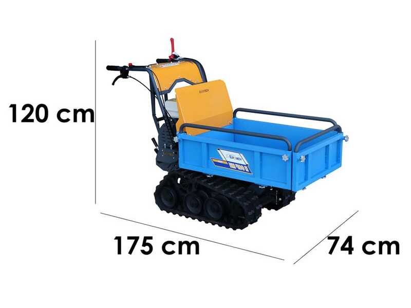 EuroMech EM400H-Agri Tracked Power Barrow - Extendable barrow with 400 Kg load capacity