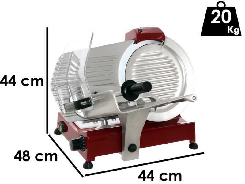 FAC F 300 R RED - Electric Gravity Meat Slicer - 300 mm Blade - Painted Aluminium Alloy Body