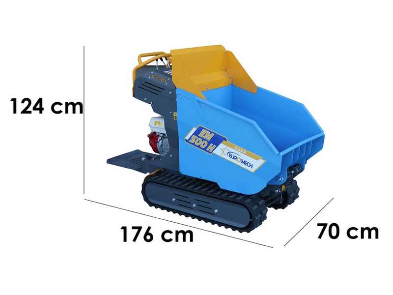 EuroMech EM500H-Dump Tracked Power Barrow - Hydraulic dumper 500 Kg - Hydrostatic transmission