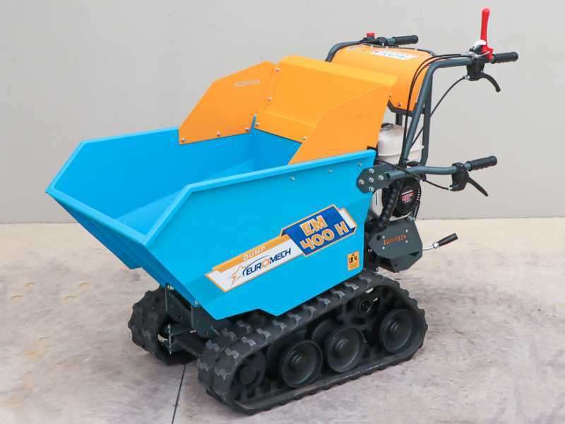 EuroMech EM400H Dump Tracked Power Barrow Dumper Barrow with 400 Kg load capacity