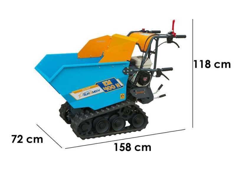 EuroMech EM400H-Dump Tracked Power Barrow - Dumper Barrow with 400 Kg load capacity