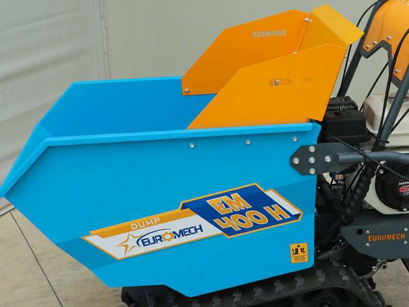 EuroMech EM400H-Dump Tracked Power Barrow - Dumper Barrow with 400 Kg load capacity