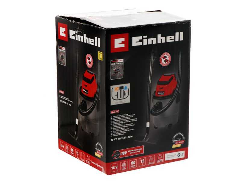 Einhell TC-VC 18/15 Li-Solo - Wet and Dry Vacuum Cleaner - WITHOUT BATTERY AND CHARGER