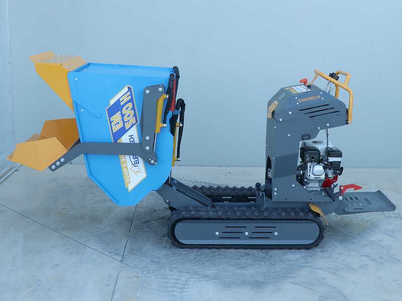 EuroMech EM500H-Dump &amp; Shovel Tracked Power Barrow - Hydraulic dumper with bucket 500 Kg