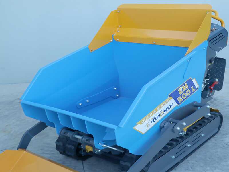 EuroMech EM500L-Dump &amp; Shovel Tracked Power Barrow - Hydraulic dumper with bucket 500 Kg