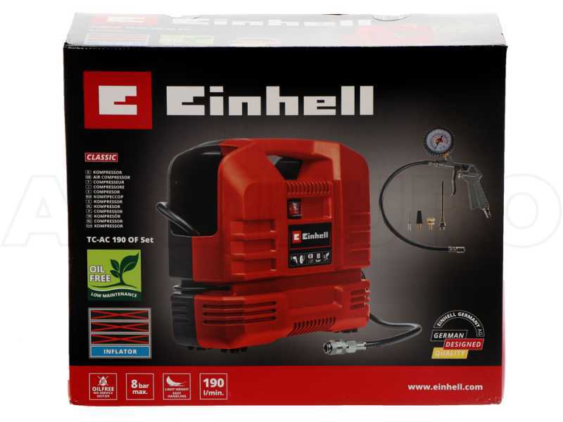 Einhell TC-AC 190 OF - Portable car compressor - Complete set