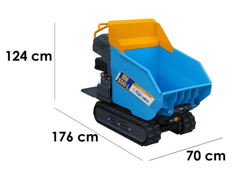 EuroMech EM500L-Dump Tracked Power Barrow - Hydraulic dumper 500 Kg