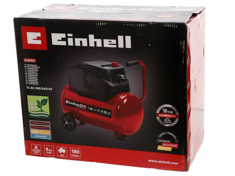 Einhell TC-AC 200/24/8  OF - Wheeled Electric Air Compressor - 1.5 HP motor - 24 L