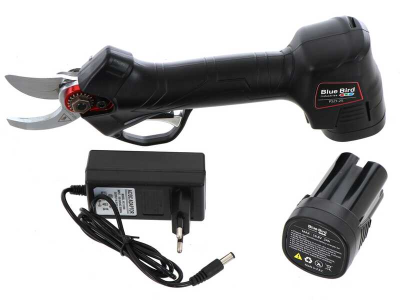 Blue Bird PS 21-25 Battery-powered Electric Pruning Shears - 2 Batteries Included - 14.4V 2Ah - &Oslash; 25 mm