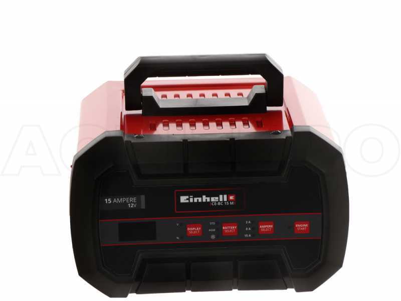  Einhell Battery charger CE-BC 15 M (for gel batteries, AGM,  3-300 Ah, maintenance-free/low lead-acid content, 12 V, microprocessor  control and tracking) : Automotriz