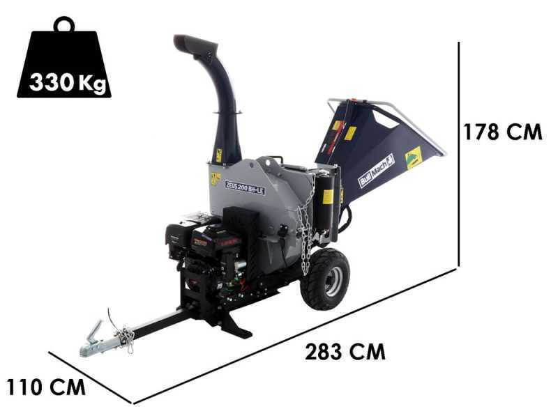 BullMach ZEUS 200 BH-LE - Towable petrol garden shredder - Loncin 420cc with electric start
