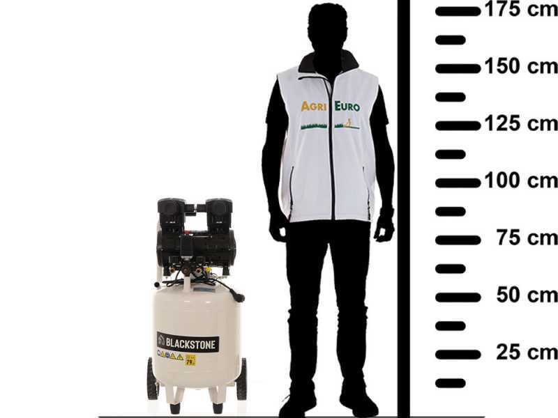 BlackStone V-SBC50-15 - Oilless Silenced Air Compressor - 1.5 HP Motor - 50 L - Vertical