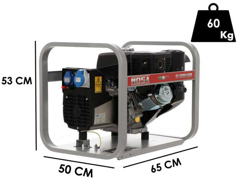 MOSA GE 5000 KBM - 4.4 KW Single-phase Power Generator - Italian Alternator - Kohler Motor