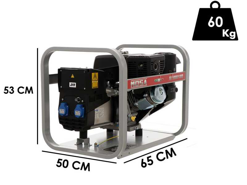 MOSA GE 5000 KBM AVR - 4.4 kW Petrol Power Generator with AVR - DC 3.6 kW Single-phase