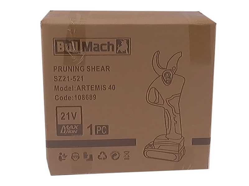BullMach ARTEMIS 40 Electric Pruning Shears - 2 batteries 21 V 2 Ah