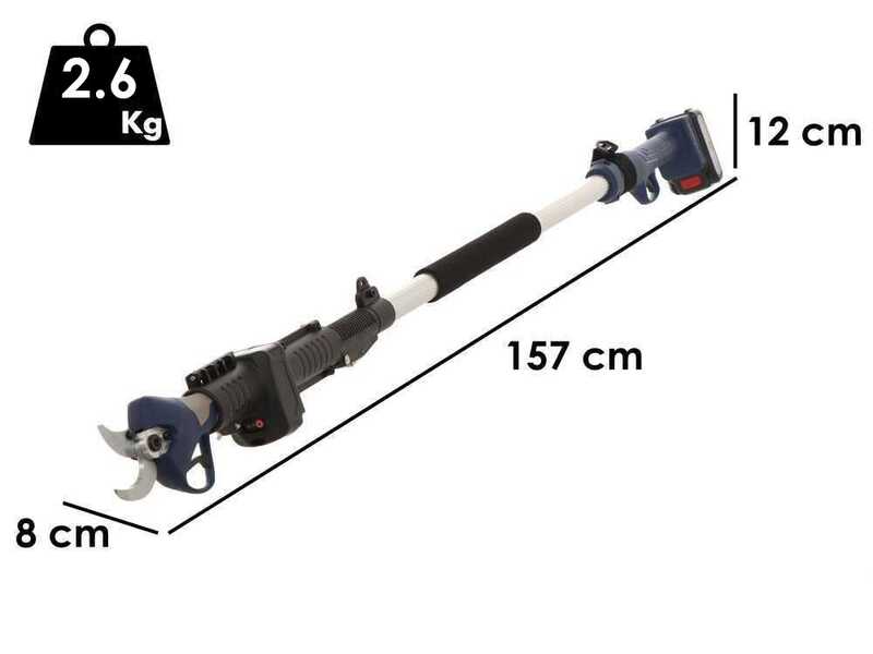 BullMach ARTEMIS 40 Electric Pruning Shears - with 1.5-2.1 m extension pole - 40mm Cutting diameter