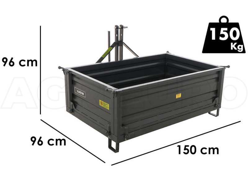 Transport Box for Tractor Blackstone B-TB 140 - Tipping transporter - 3 openable side panels