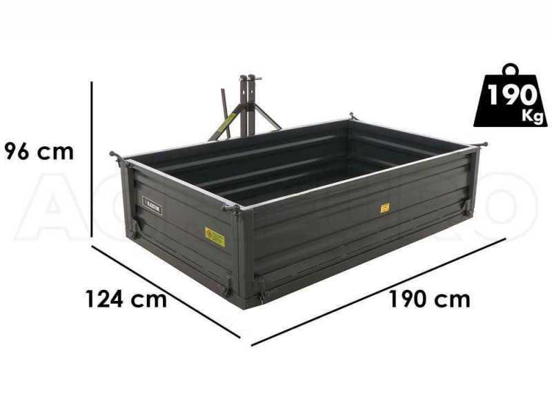Transport Box for Tractor Blackstone B-TB 180 - Tipping transporter - 3 openable side panels