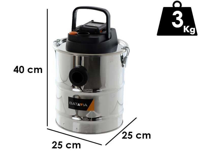 Batavia - Ash Vacuum Cleaner with Drum - 12 L Drum Capacity - BATTERY AND BATTERY CHARGER NOT INCLUDED