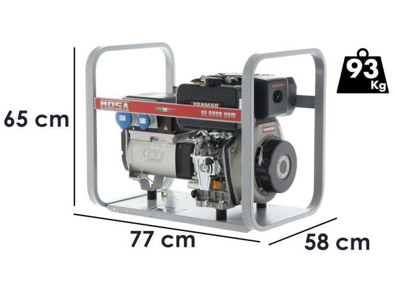 MOSA GE 6000 YDM - 5.1 kW Diesel Power Generator - DC 4.5 kW Single-phase