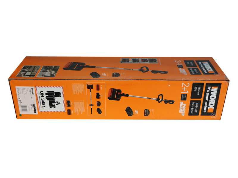 Worx WG441E - Battery-powered outdoor cleaner - 20V battery - 4Ah - 2 brushes included