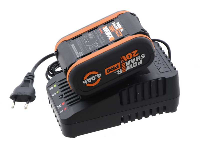 Worx WG441E - Battery-powered outdoor cleaner - 20V battery - 4Ah - 2 brushes included