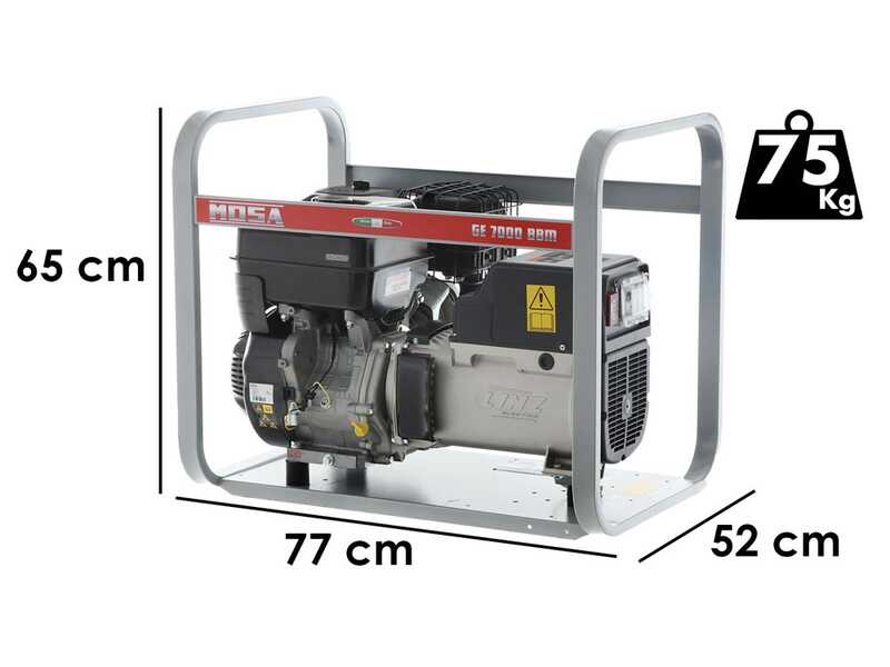 MOSA GE 7000 BBM AVR - Petrol generator with AVR 6 kW - Continuous 5 kW Single-phase - B&amp;S XR2100 engine