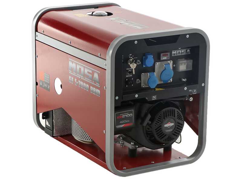 MOSA GE S-7000 BBM AVR EAS - Petrol generator with AVR and electric start 6.5 kW - Continuous 5.4 kW Single-phase - B&amp;S XR2100 engine