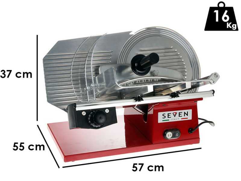 Seven Italy PS 300 PRO RED - Meat Slicer with 300 mm Blade - Sharpener Included