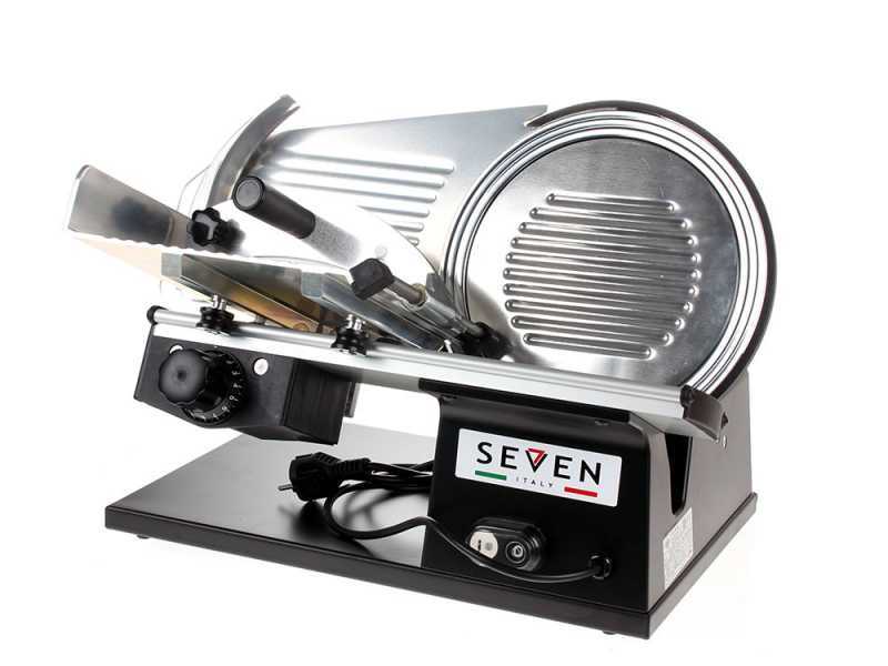 Seven Italy PS 250 PRO BLACK - Meat Slicer with 250 mm Blade - Sharpener Included