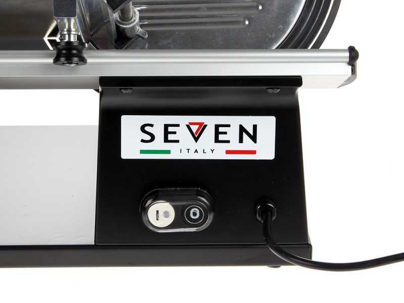Seven Italy PS 250 PRO BLACK - Meat Slicer with 250 mm Blade - Sharpener Included