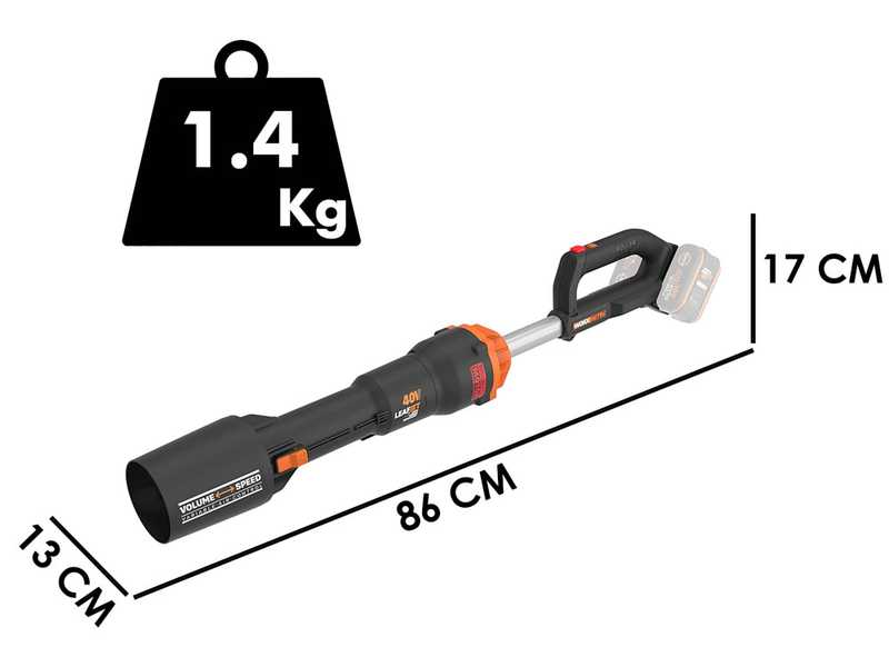 WORX NITRO WG585E.9 Cordless Leaf Blower - 40 V - WITHOUT BATTERY AND CHARGER