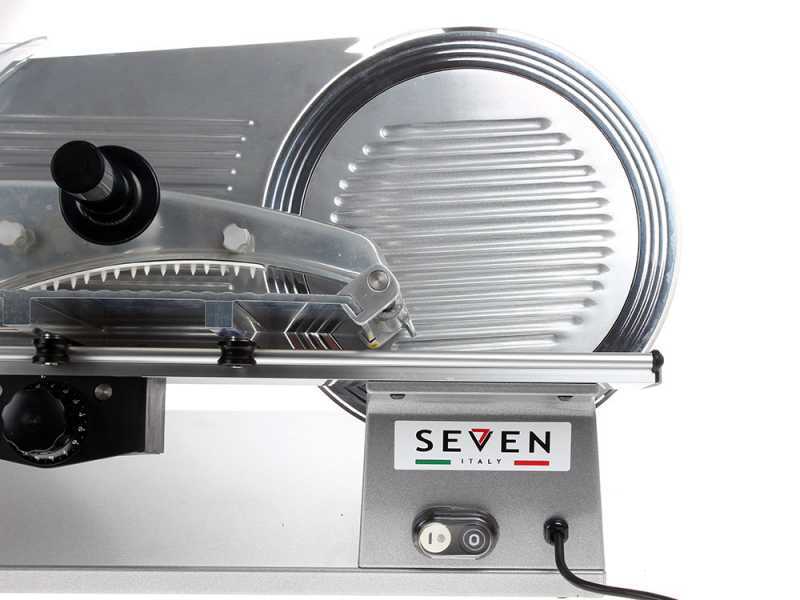 Seven Italy PS 300 PRO SILVER - Meat Slicer with 300 mm Blade - Sharpener Included