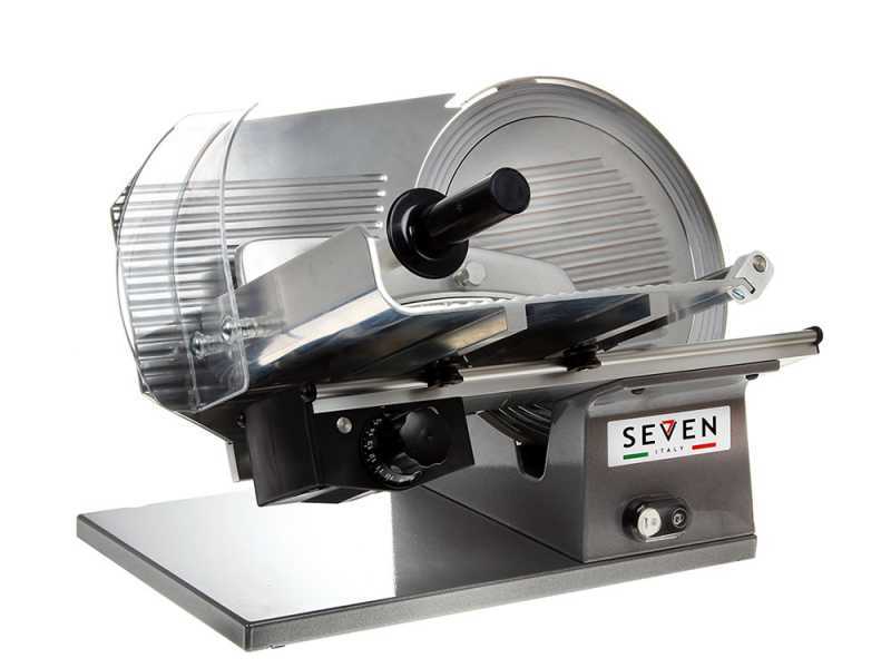Seven Italy PS 300 PRO SILVER - Meat Slicer with 300 mm Blade - Sharpener Included