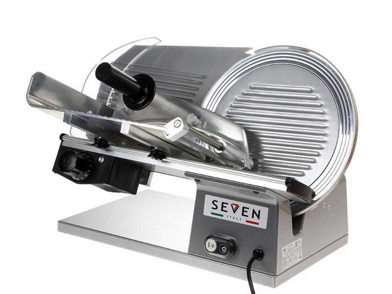 Seven Italy PS 300 PRO SILVER - Meat Slicer with 300 mm Blade - Sharpener Included